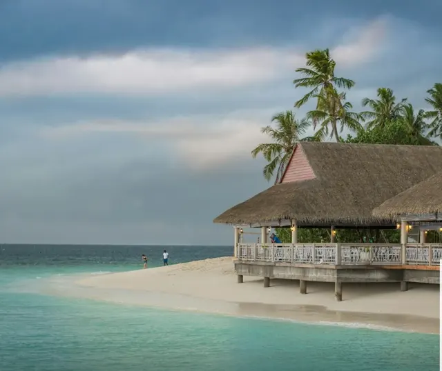 Outdoor seating on the beach