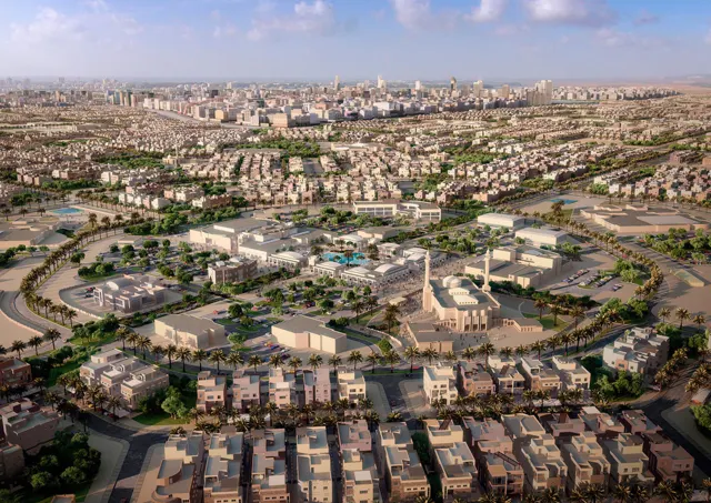 Visualisation of a district centre in Al-Mutlaa City