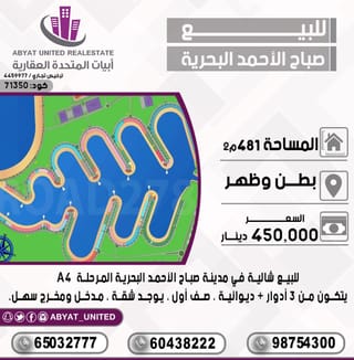 Chalet For Sale in Sabah Al-Ahmad Sea City – Khiran