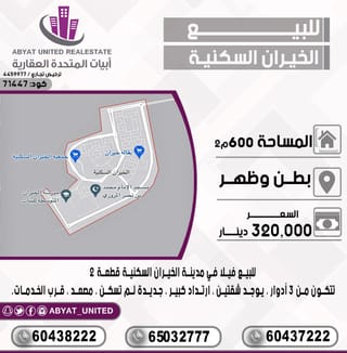 للبيع بيت في الخيران السكنية – جهة البر